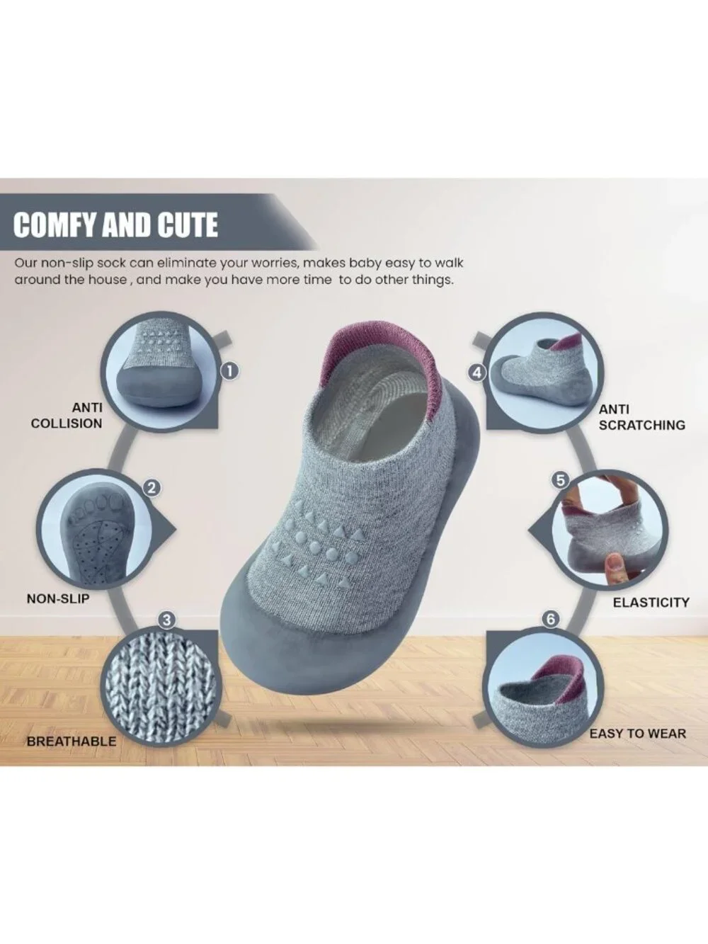 Soft Sole Baby Sock Shoes for Boys & Girls | Non-Slip First Walking Sneakers